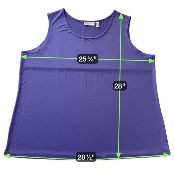 Susan Graver Women’s Plus Liquid Tank Top Tunic Size 2X Dark Purple Sleeveless - Picture 8 of 8